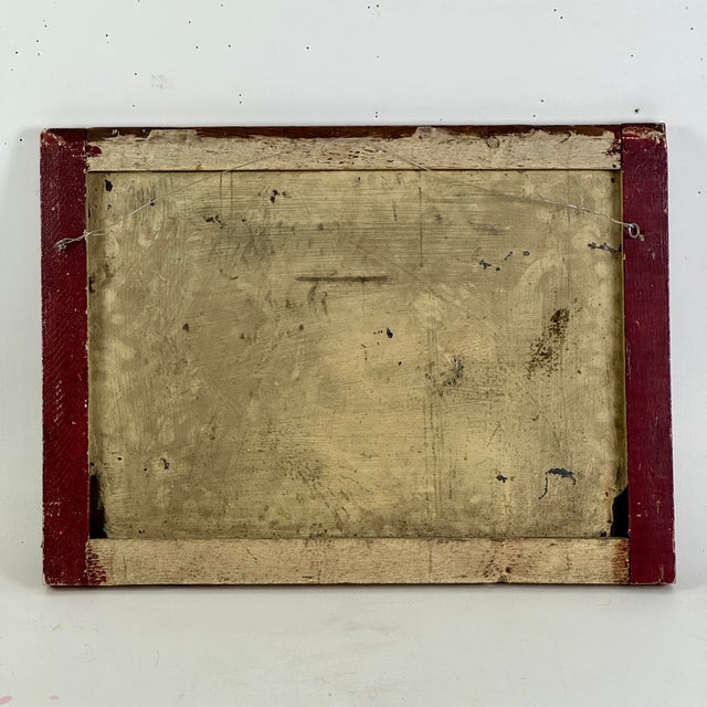 Metal Vintage "Danger Men Working" Metal Red Painted Sign With Wood Frame For Sale - Image 7 of 8