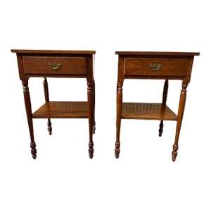 Mid 20th Century Suters Furniture Pair of Federal Style Walnut Single Drawer Work Tables