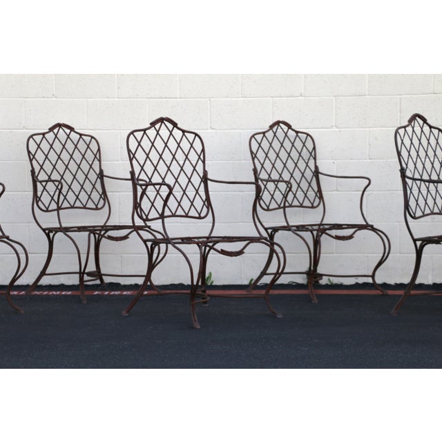 Late 20th Century Late 20th Century Vintage Set of Eight Gregorius Pineo Faux Bois Twig Iron Outdoor Armchairs — Los Angeles, Ca For Sale - Image 5 of 18