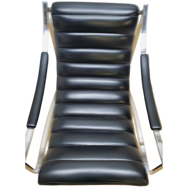 1970s Mid Century Italian Chrome Lounge Sling Chair Tuck Roll Living Room Arm Vintage For Sale - Image 13 of 18