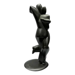 1980s Art Deco Cubist Archepenko Style Couple Dance Sculpture