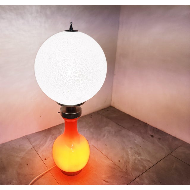 Vintage Glass Table Lamp from Mazzega, 1960s, in Good conditions. Designed 1960 to 1969 European Plug (up to 250V).The...