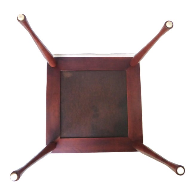 Attributed Georges Briard Mid Century Modern Small Wood Side Table W. Tile Top. C. 1969 For Sale - Image 11 of 16