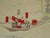 Red 1876 Toshikazu Triptych Two Heroes at Mt. Ryozanpaku Suikoden Water Margin Meiji Woodblock For Sale - Image 8 of 10