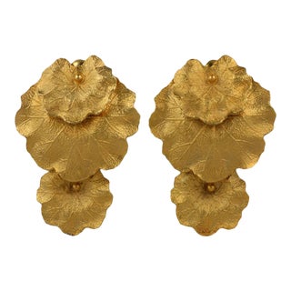 Les Bernard Articulated Leaf Earrings For Sale