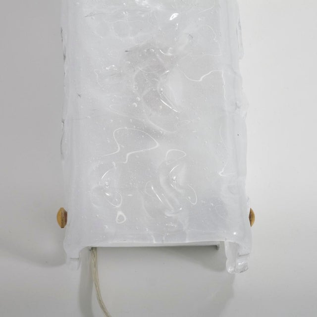 Glass Pair of textured Murano glass sconces For Sale - Image 7 of 10