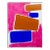 Contemporary Abstract Shapes Pink Blue Terracotta Painting For Sale