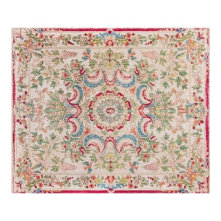 Exquisite 19th-Century European Silk Table Carpet For Sale
