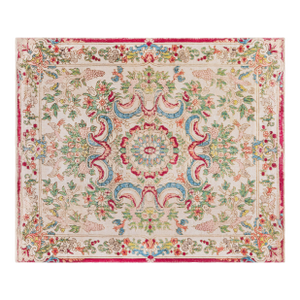 Exquisite 19th-Century European Silk Table Carpet