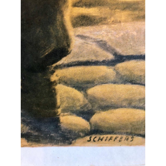 Franz Oswald Schiffers, Original Vintage Color World War II Propaganda Poster "Almost" Offset Lithograph, 1946 For Sale - Image 4 of 5