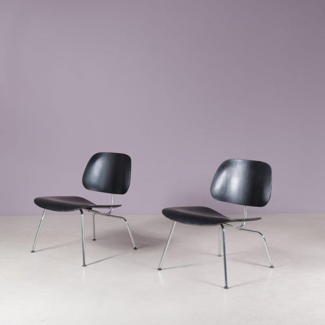 LCM Chairs in Chrome Metal with Black Plywood by Charles & Ray Eames for Herman Miller, USA, 1960s, Set of 2 For Sale - Image 11 of 11