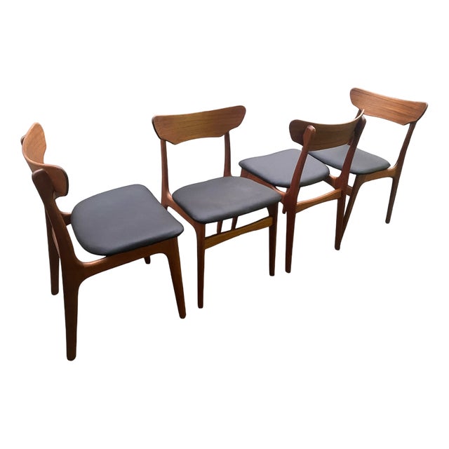 Mid-Century Dining Chairs by Schienning & Elgaard for Randers Mobelfabrik, 1960s, Set of 4 For Sale
