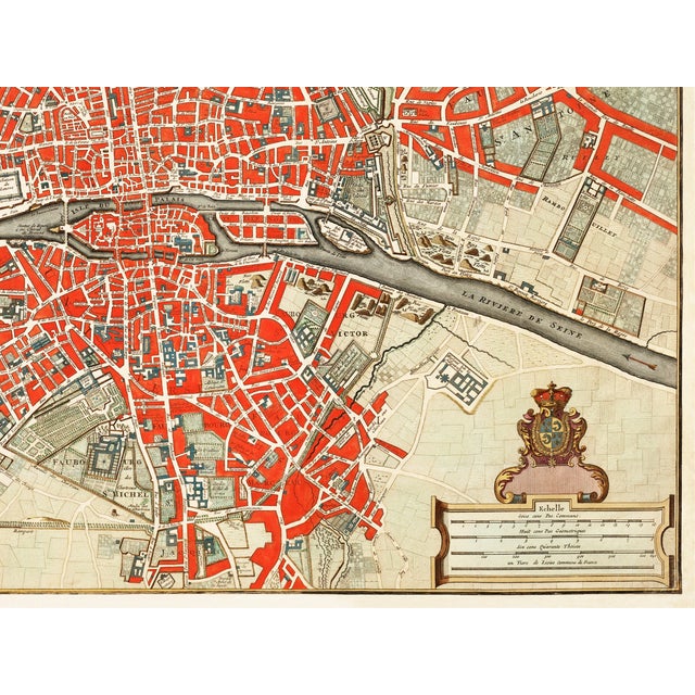 Antique Map of Paris Art Print Reproduction, 24 × 18 For Sale In Buffalo - Image 6 of 7