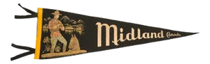 Vintage Midland Canada Felt Flag