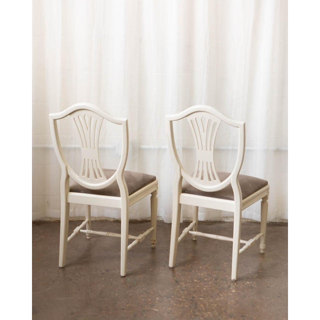 Set of Six Swedish Gustavian-Style Painted Dining Chairs, 20th Century For Sale - Image 10 of 13