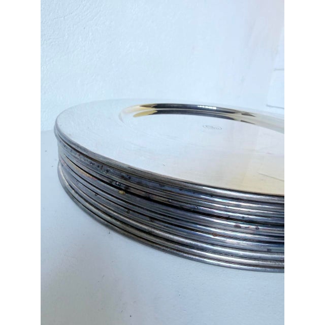 Plates and Saucers in Silver-Plated Metal from Emile Puiforcat, 1960s, Set of 12 For Sale - Image 10 of 18