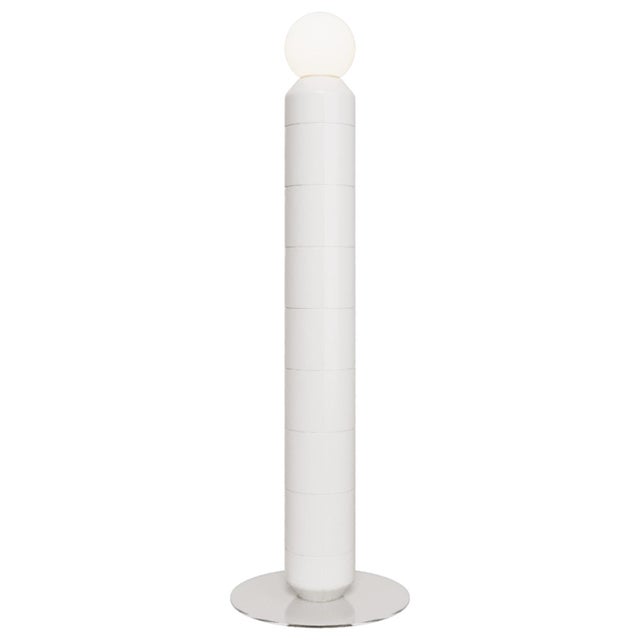 Handcrafted Ceramic and Glass Floor Lamp in White by Svitanok For Sale - Image 4 of 4