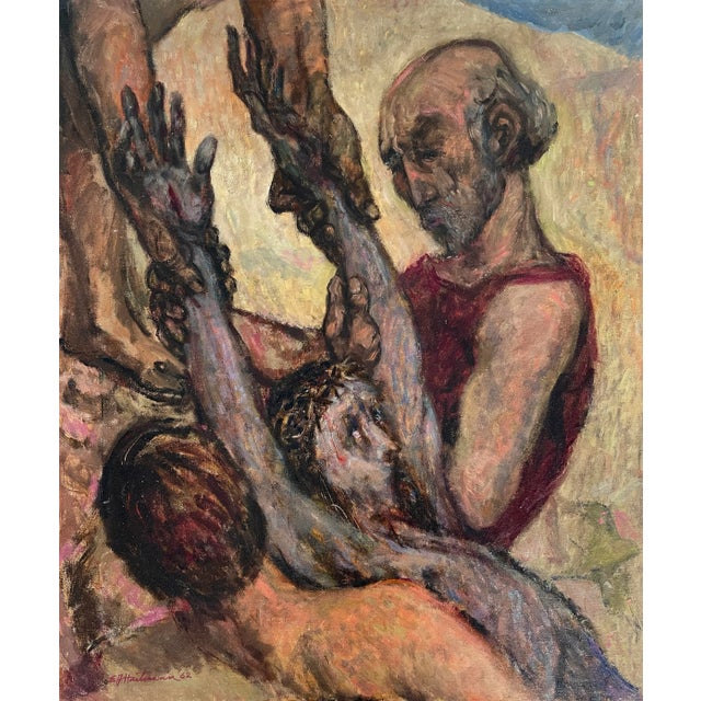 1962 Vintage Expressionist Stations of the Cross by Ej Hartmann, Signed (Oil on Canvas Board) For Sale In Philadelphia - Image 6 of 6