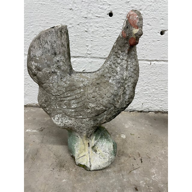 Folk Art Mid 20th Century Concrete Family of Chickens, 3 Pieces For Sale - Image 3 of 9