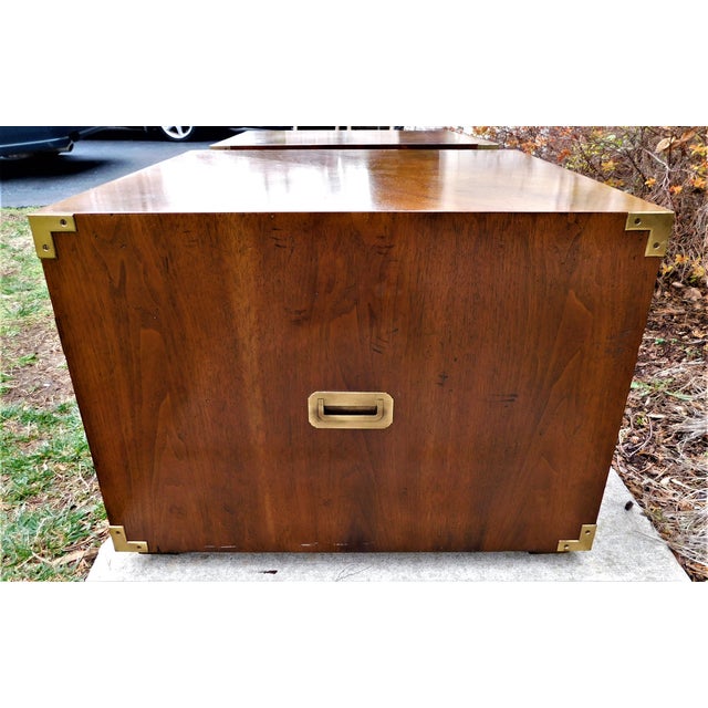 Vintage Campaign Henredon End Tables a Pair Chairish