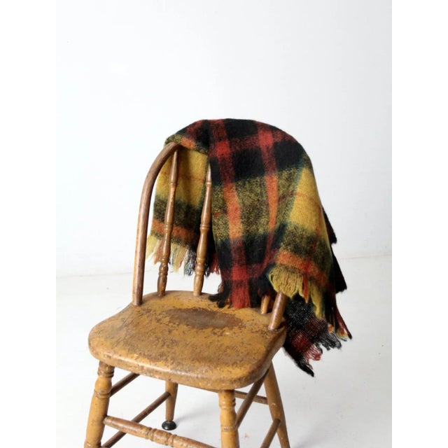 Textile Vintage Scottish Wool Plaid Throw Blanket For Sale - Image 7 of 11