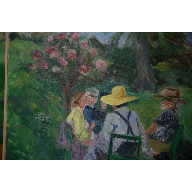 Arts & Crafts Grace B. Keogh Painting "Garden Lunch" For Sale - Image 3 of 6