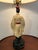 Mid Century Chinoiserie Asian Figural Warrior Chalkware Lamp 22" For Sale - Image 11 of 11