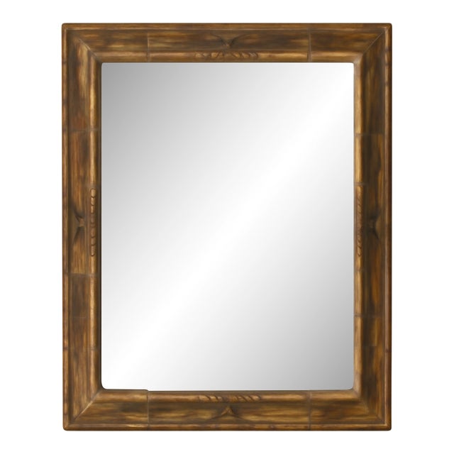 Vintage Art Nouveau Ornate Carved Wood Mirror For Sale