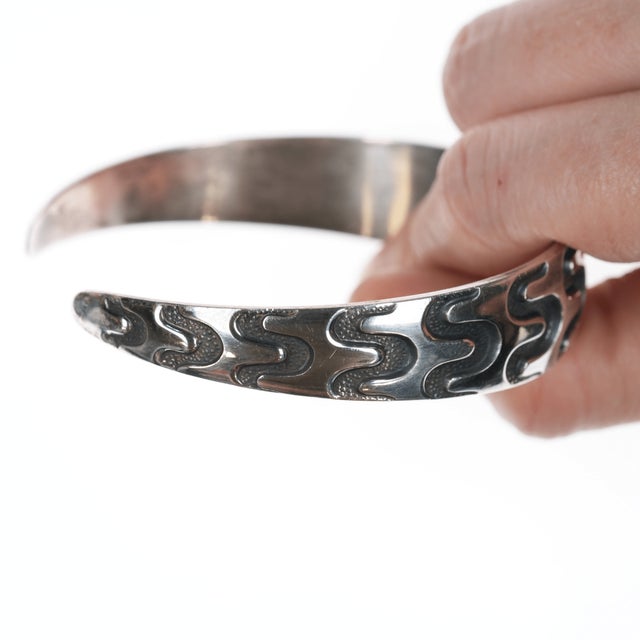 8" David Andersen Norway Sterling Modernist cuff bracelet For Sale - Image 4 of 10