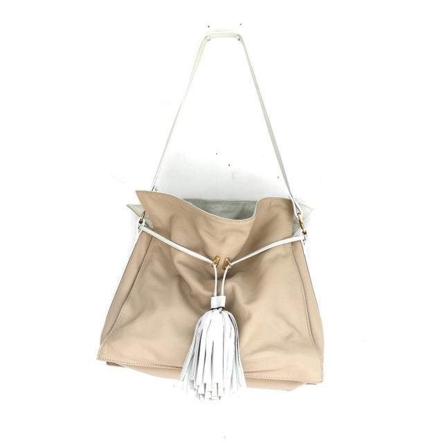 Late 20th Century Late 20th Century Alberto Di Canio Italy Tasseled Soft Lambskin Luxury Leather Handbag For Sale - Image 5 of 8