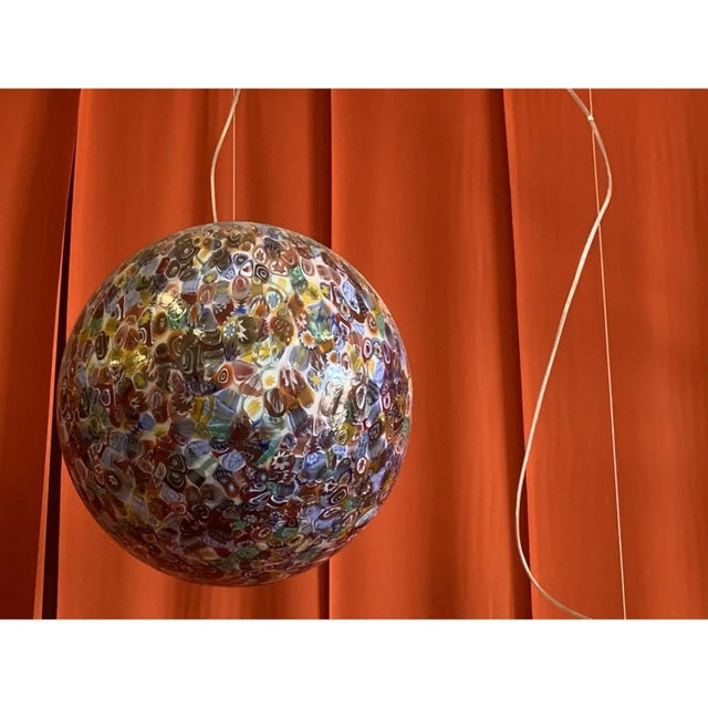 Early 21st Century Murano-Style Glass Sphere With Multicolored Murrine, Contemporary Design For Sale - Image 5 of 9