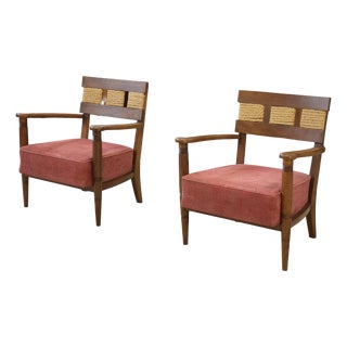 Brutalist Armchairs attributed to Audoux Minet, 1950s, Set of 2 For Sale