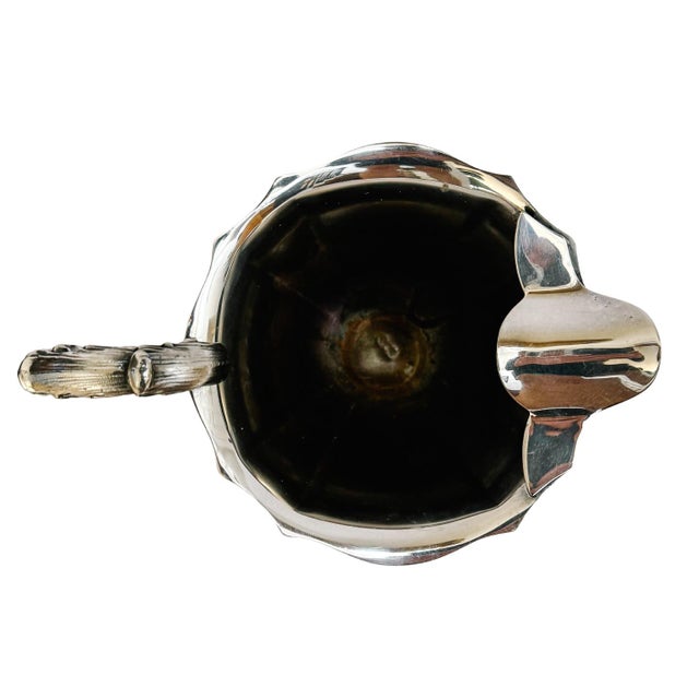 Copper Vintage Silver on Copper Footed Water Pitcher With Lion’s Paw Feet & Scroll Handle For Sale - Image 8 of 9