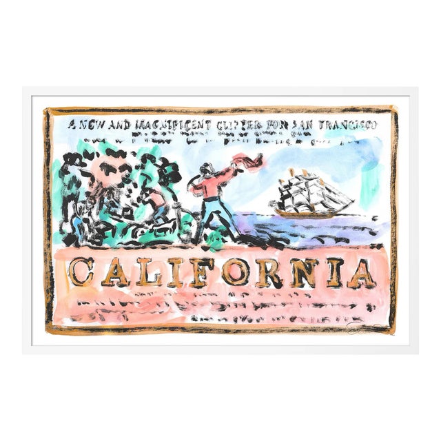 California New and Magnificent by Anne-Louise Ewen in White Frame, Large Art Print For Sale