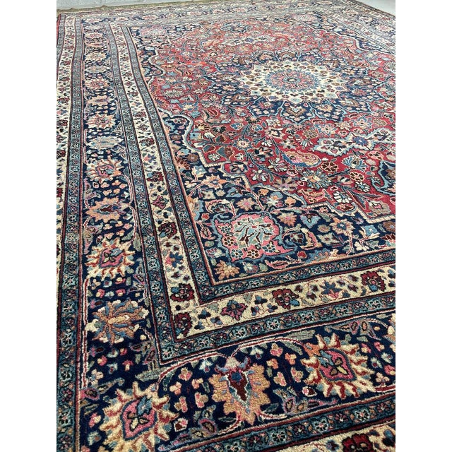 Northeast Antique with Blooming Jewel Flora Rug 10 x 13.9 For Sale - Image 4 of 14