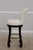1990s Set of 4 White Leather Revolving Seat Bar Stools For Sale - Image 5 of 17
