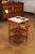 A French cherry tiered rafraichissoire wine table circa 1890 with two inset wine buckets, white veined marble top and...