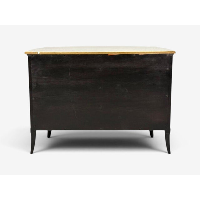 Maison Jansen Style, Louis XVI Bow Front Chest, Ebonized Wood, France, 1900s For Sale - Image 17 of 17