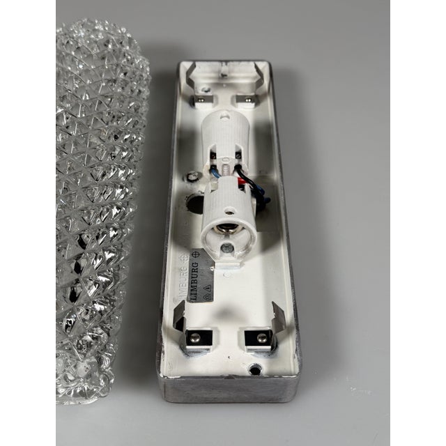 Space Age Wall Lamp in Aluminum and Glass from Glashütte Limburg, Germany, 1970s For Sale - Image 17 of 18