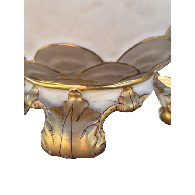 Late 19th Century Victorian Dragon Handle Ceramic Vase W/ Hand Painted Corvus by Alfred Stellmacher For Sale - Image 10 of 11