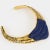 Claude Montana for Claire Deve Futuristic Gilt and Blue Resin Necklace For Sale - Image 4 of 9