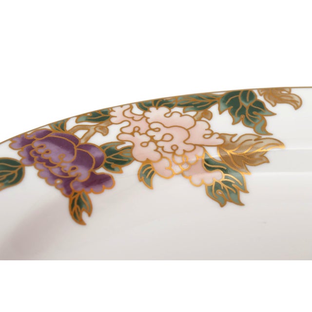 Rustic European Late 20th Century Fitz and Floyd “Cloisonné Peony” Porcelain Platter For Sale - Image 3 of 6