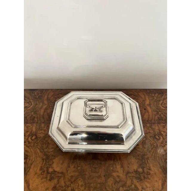1900 - 1909 Edwardian Silver-Plated Rectangular Entree Dish, 1900s For Sale - Image 5 of 9