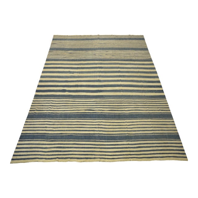 Vintage Dhurrie Rug With Stripes, From Rug & Kilim For Sale