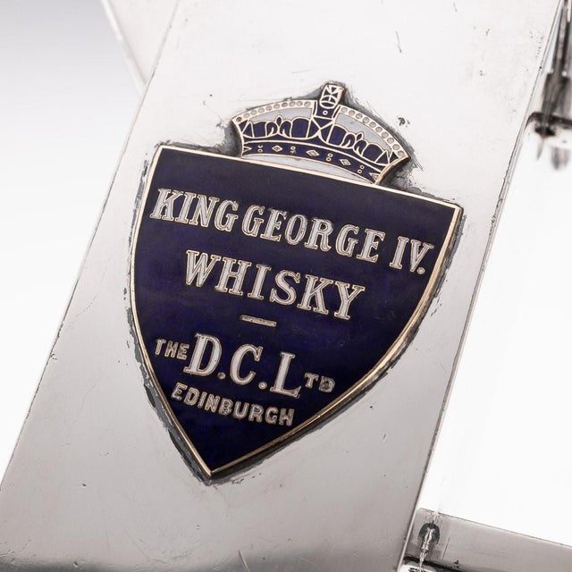 20th Century Art Deco Silver Plated & Enamel Water Jug from King George IV Whisky , 1920s For Sale - Image 3 of 18