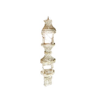 1960s Boho Chic Five Tier Shell Chandelier For Sale