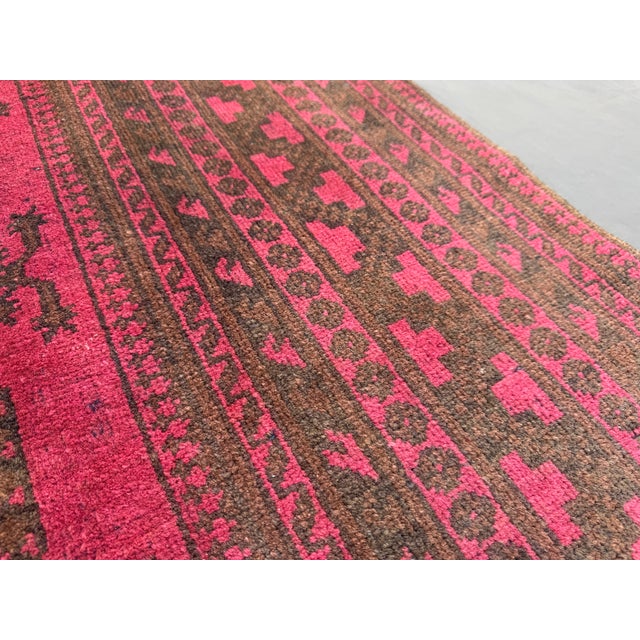 Tribal Vintage Turkmen Bukhara Rug Hand-Knotted Elephant Foot Living Room Rug For Sale - Image 3 of 12