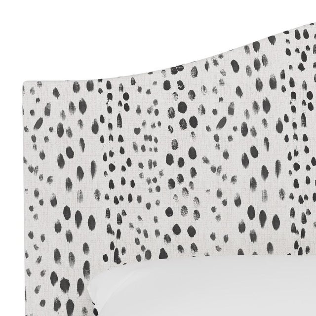King Camelback Headboard in Linen Leopard Ink | Chairish