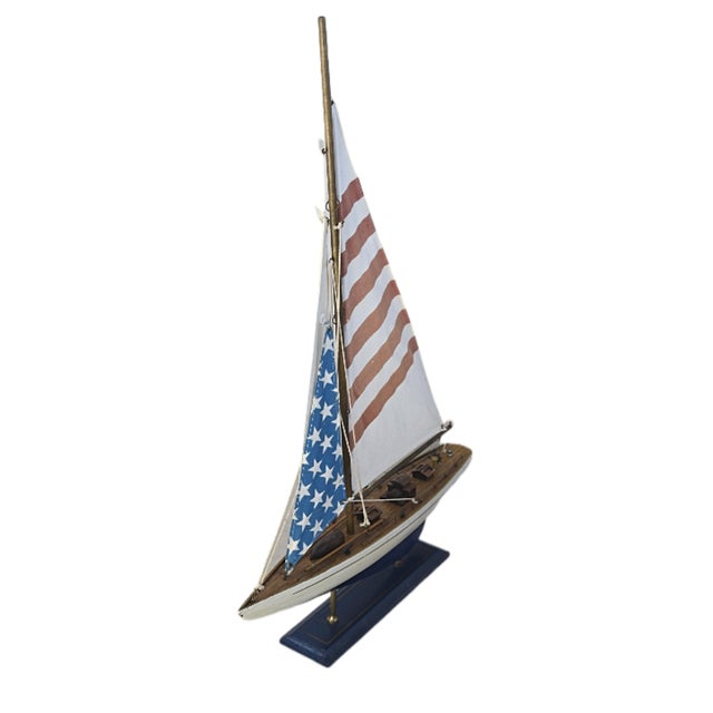 American Vintage Sailboat Model For Sale - Image 3 of 6