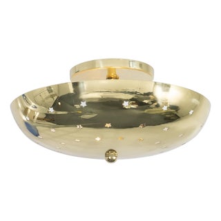 Perforated "star" motif flush mount ceiling fixture For Sale